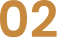 Orange number 02 on black background